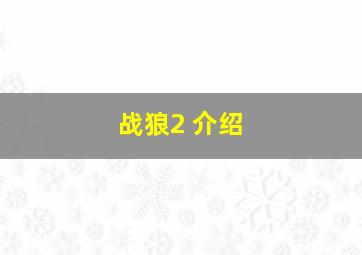 战狼2 介绍